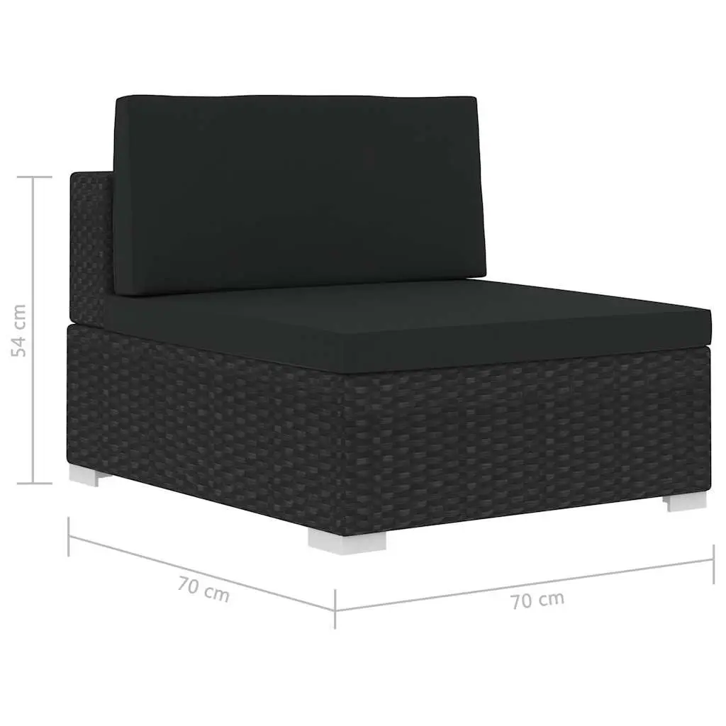 Outdoor Garden Sofa Set Poly Rattan 4 Piece Black