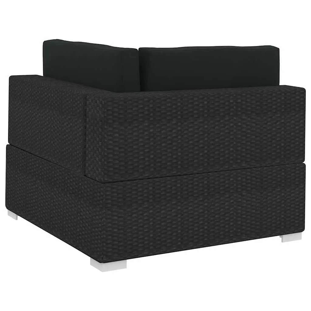 Outdoor Garden Sofa Set Poly Rattan 4 Piece Black