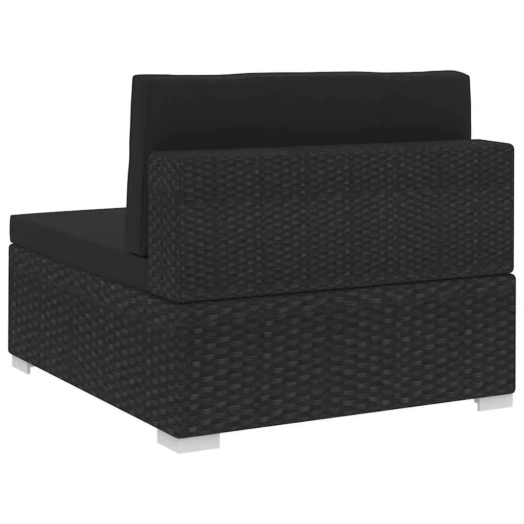 Outdoor Garden Sofa Set Poly Rattan 4 Piece Black