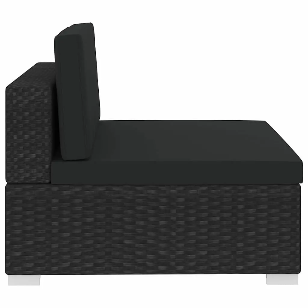 Outdoor Garden Sofa Set Poly Rattan 4 Piece Black