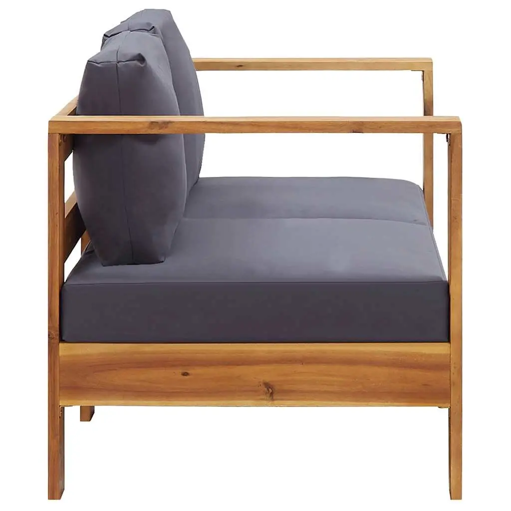 Garden Bench Outdoor Sofa 140cm 2-Seater Solid Acacia Wood with Cushions