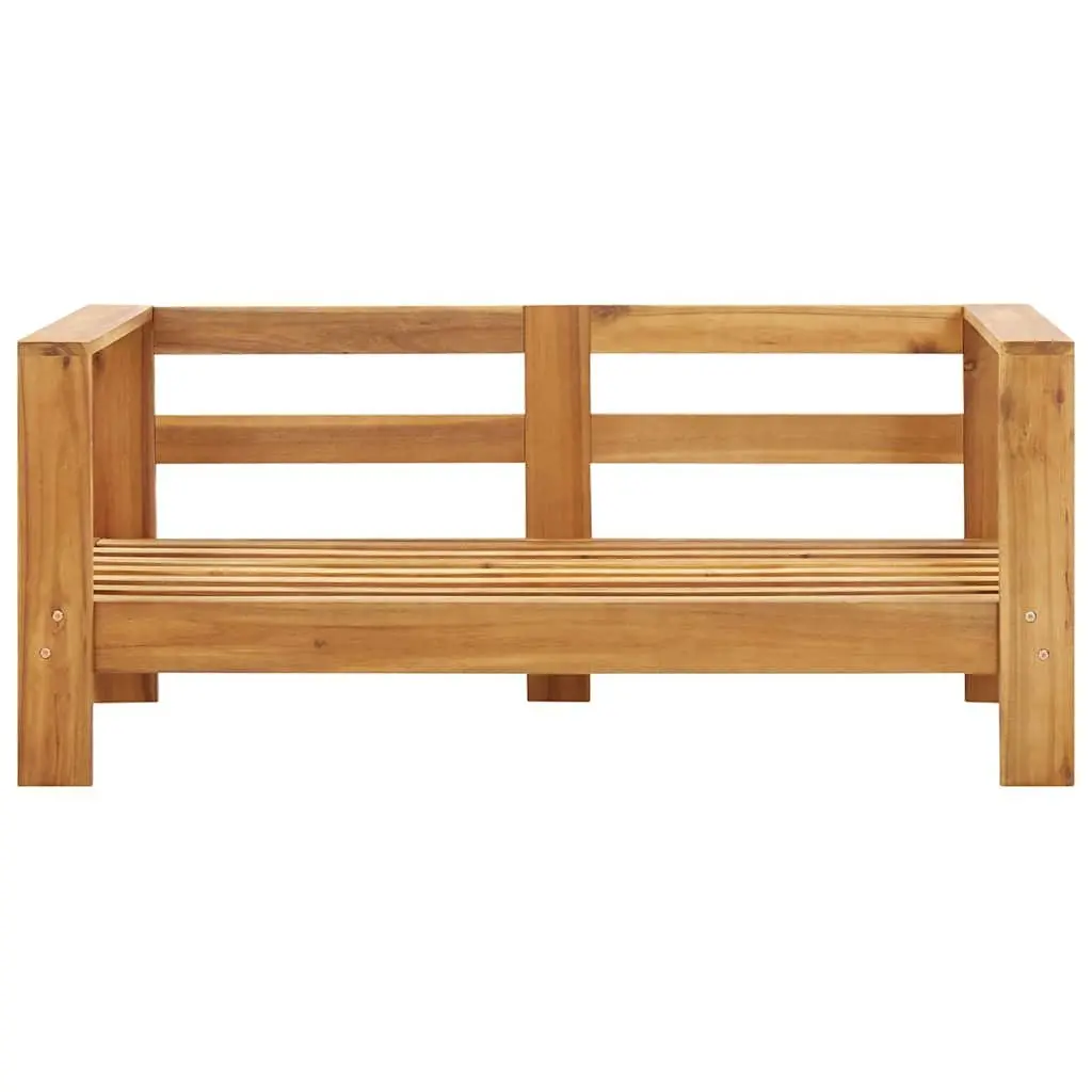 Garden Bench Outdoor Sofa 140cm 2-Seater Solid Acacia Wood with Cushions