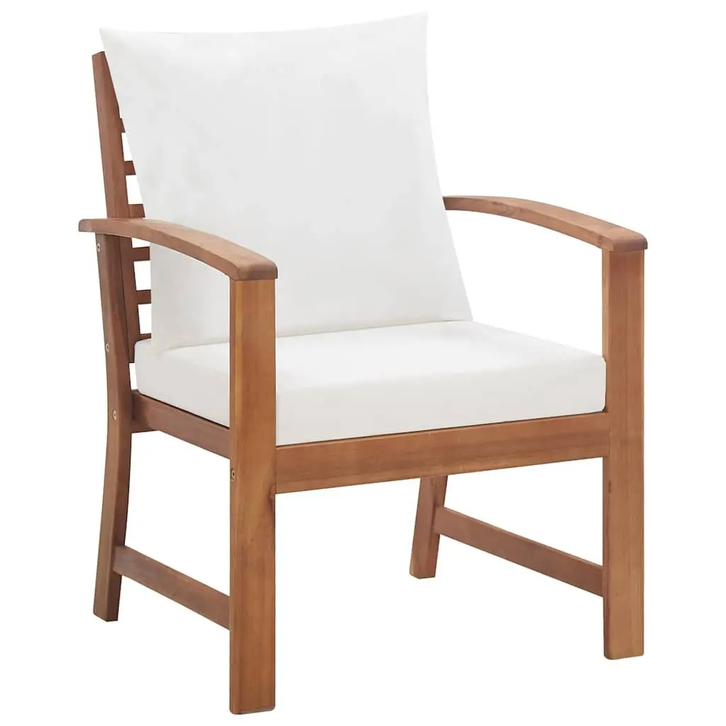 Garden Lounge Set Weather-resistant Acacia Wood 4 Piece Outdoor Furniture Sofa with Cushions
