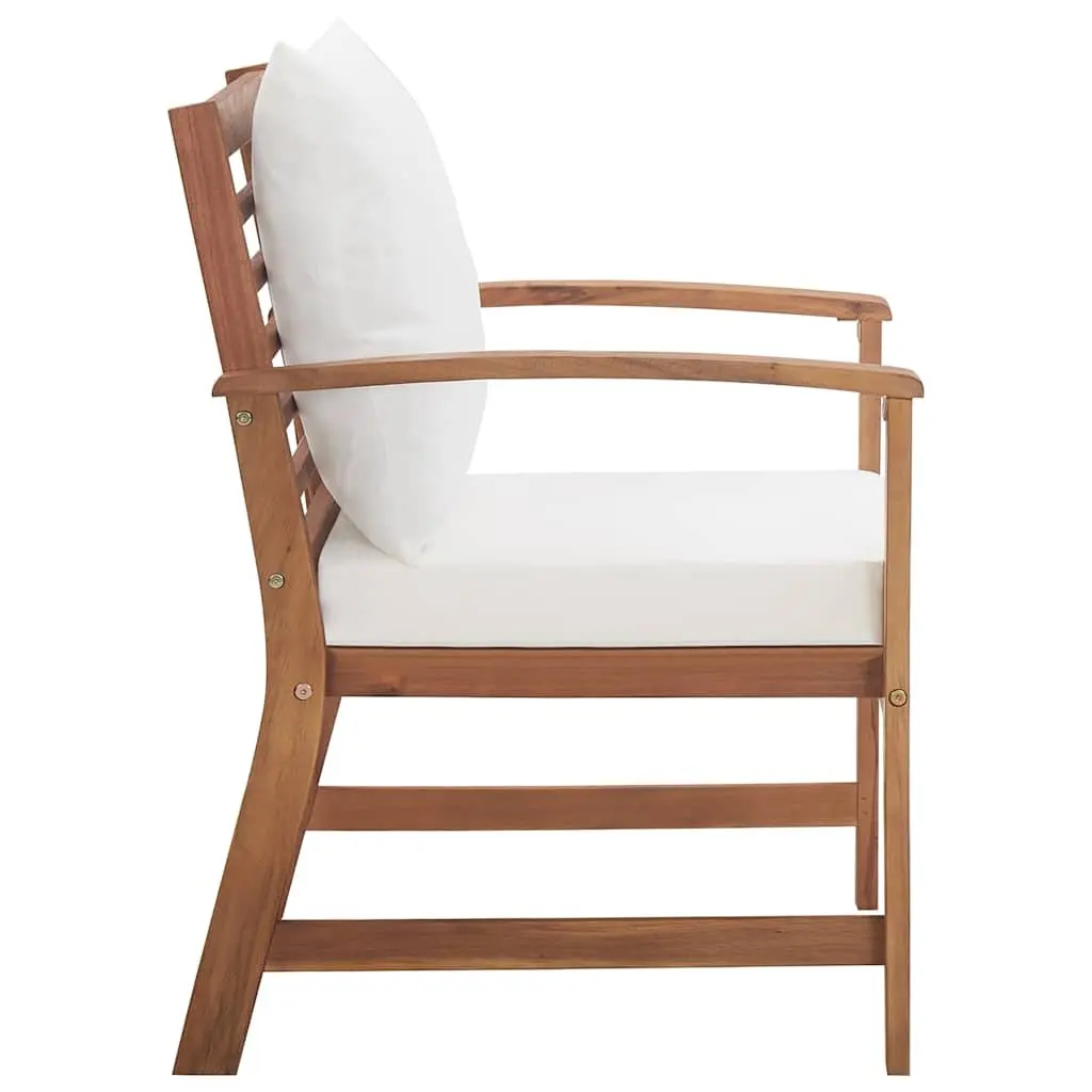 Garden Lounge Set Weather-resistant Acacia Wood 4 Piece Outdoor Furniture Sofa with Cushions