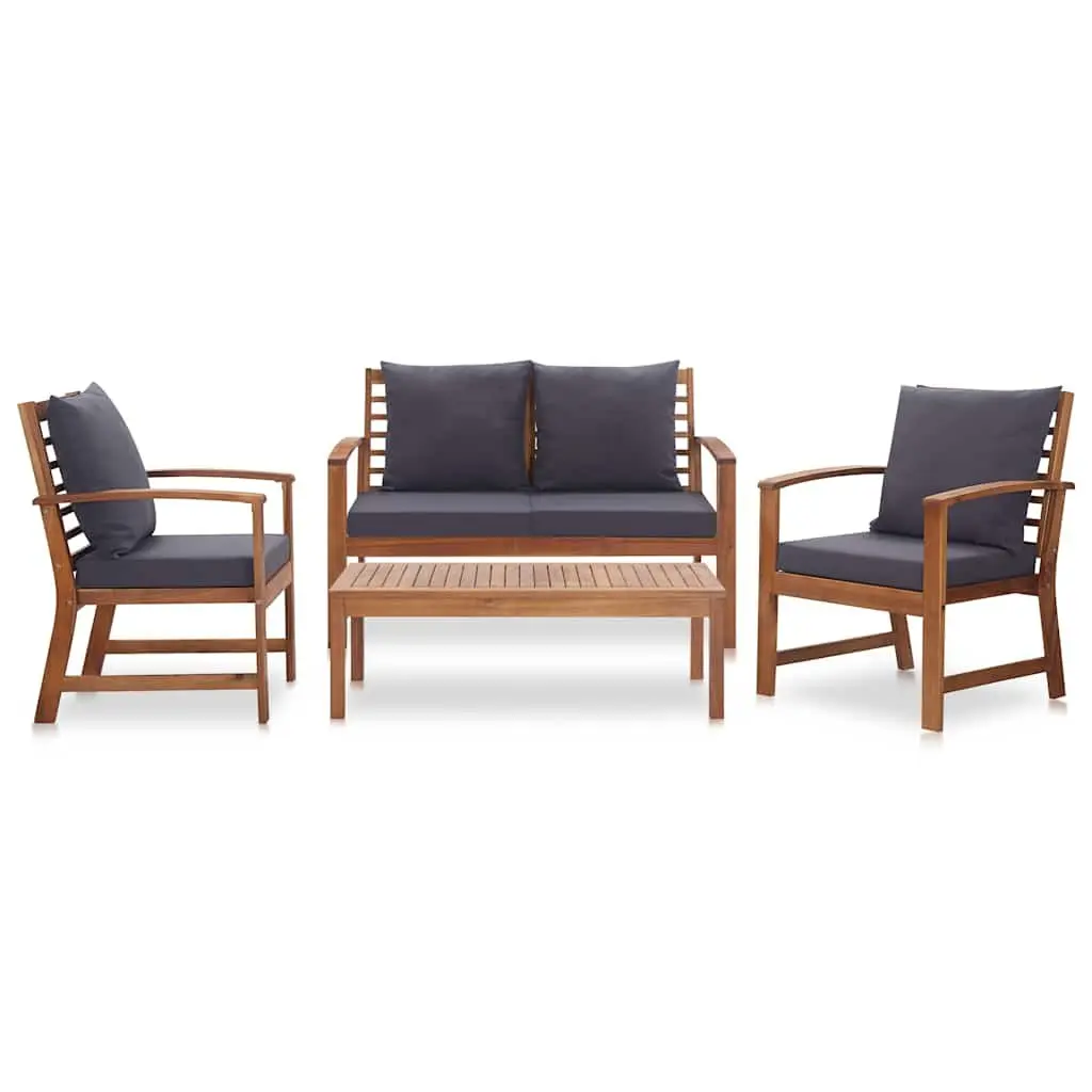 4 Piece Grey Garden Lounge Set
