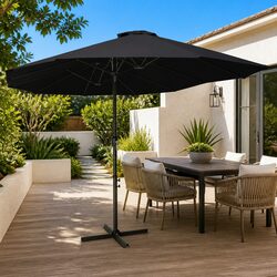 Garden Parasol Outdoor Umbrella 460x270cm Shade Double-Top UV Protection Black