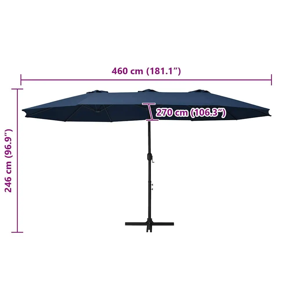 Blue Garden Parasol 460x270 cm