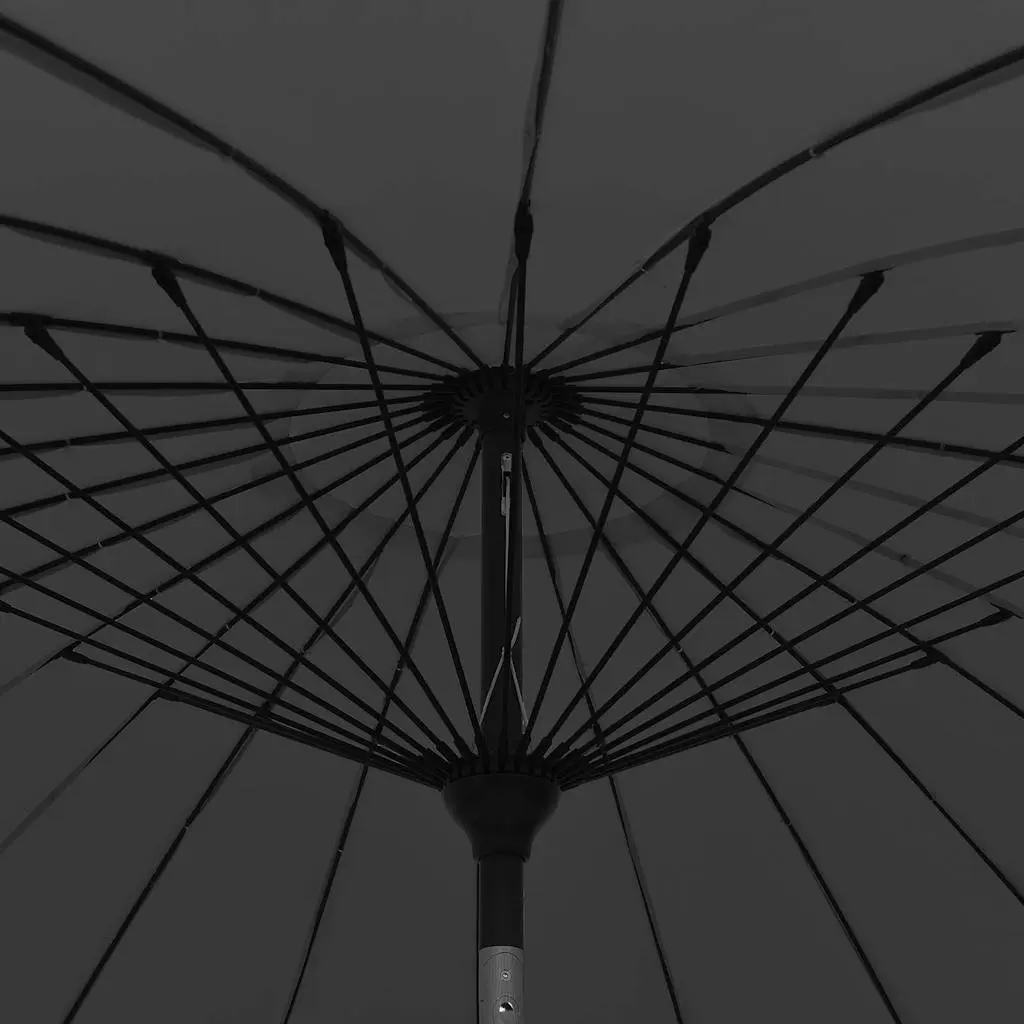 Garden Parasol Outdoor Umbrella 270cm Shade Sunscreen UV Protection Black