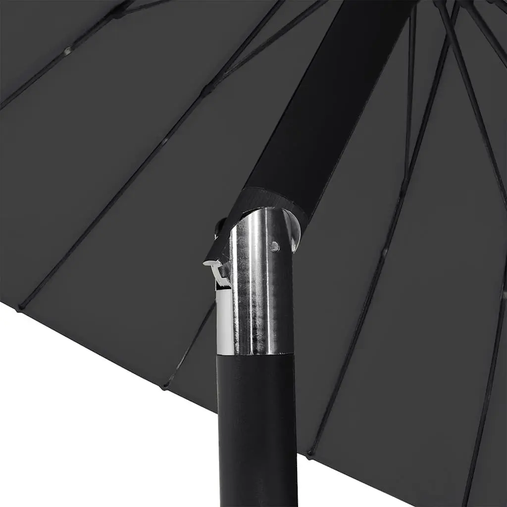 Garden Parasol Outdoor Umbrella 270cm Shade Sunscreen UV Protection Black