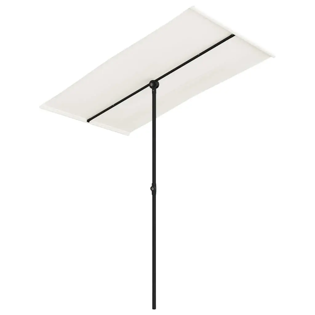 Outdoor Garden Umbrella Rotating Canopy White 180x110cm