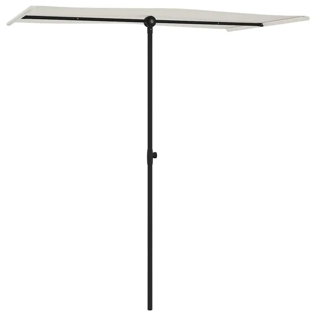 Outdoor Garden Umbrella Rotating Canopy White 180x110cm