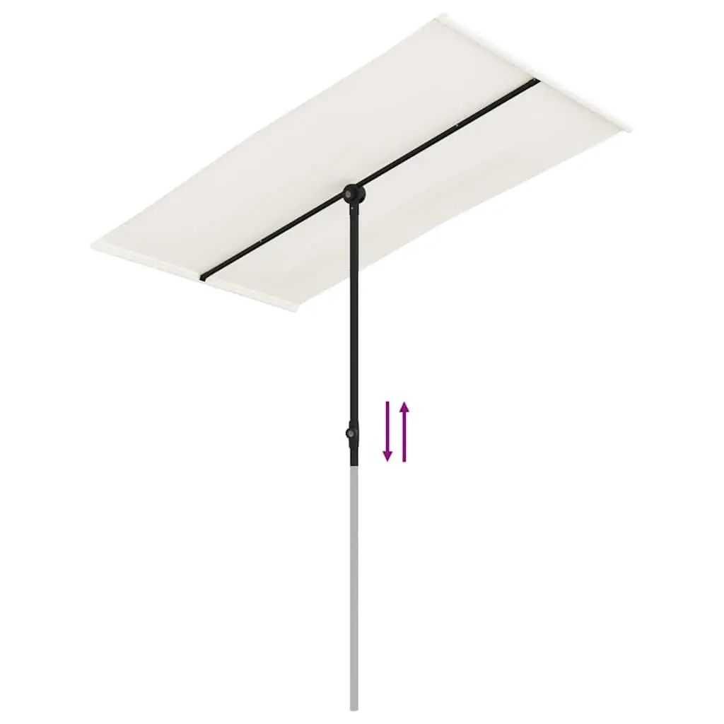 Outdoor Garden Umbrella Rotating Canopy White 180x110cm