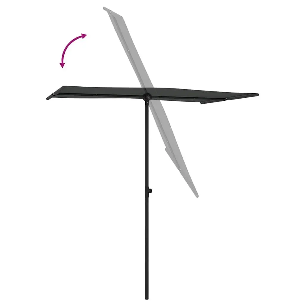 Garden Parasol Rotating Canopy Anthracite 180x110cm