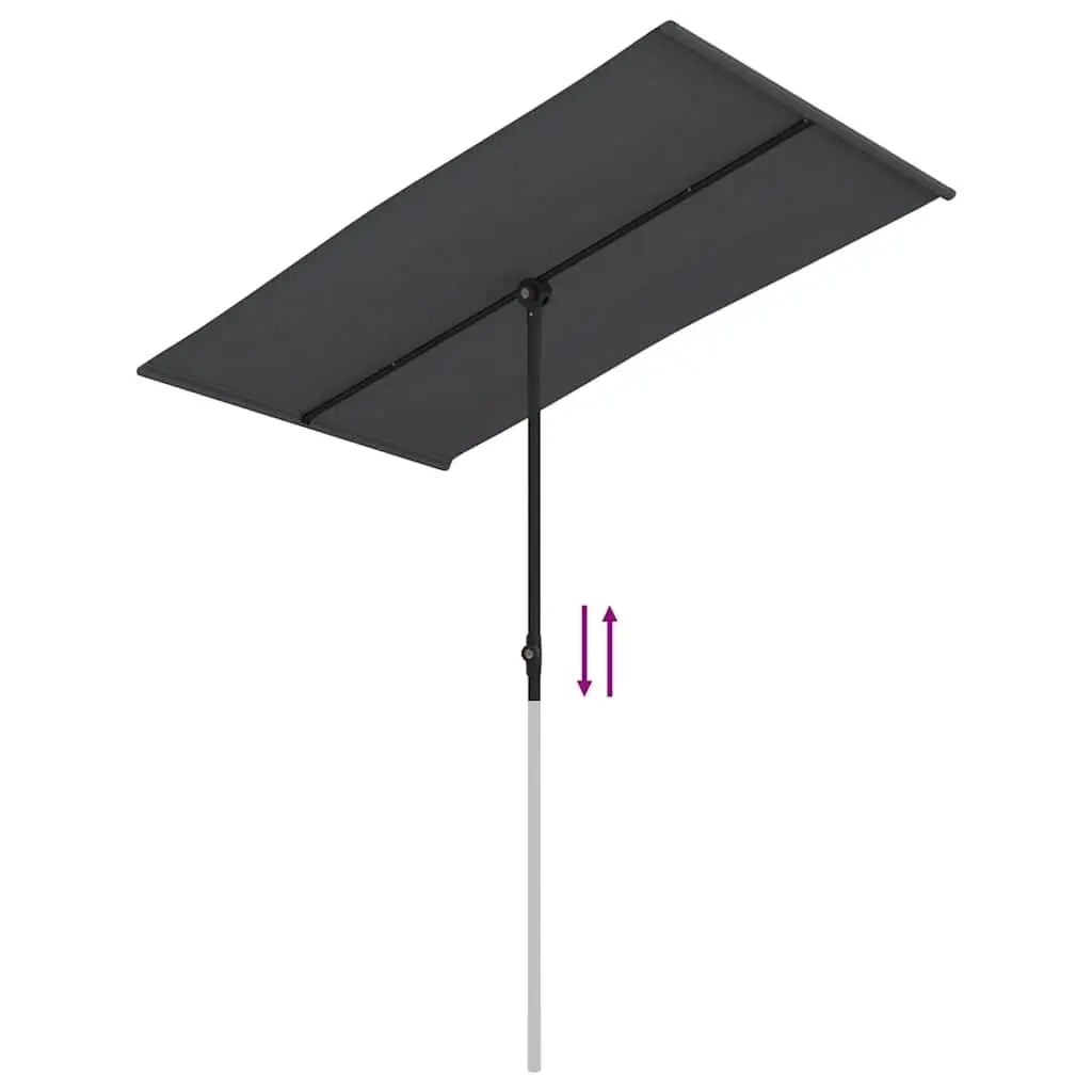 Garden Parasol Rotating Canopy Anthracite 180x110cm