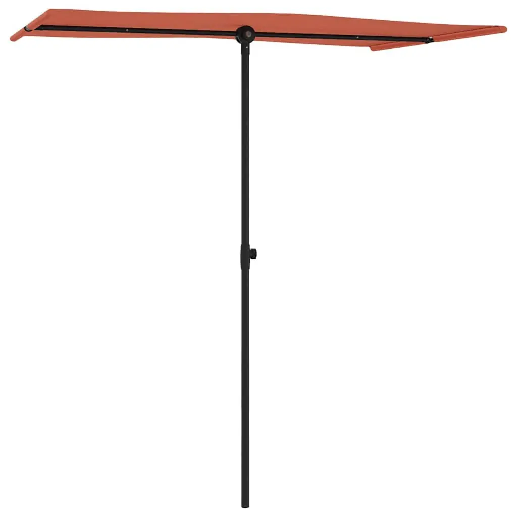 Garden Parasol Rotating Canopy UV Protection 180x110cm Brown Outdoor Sunshade
