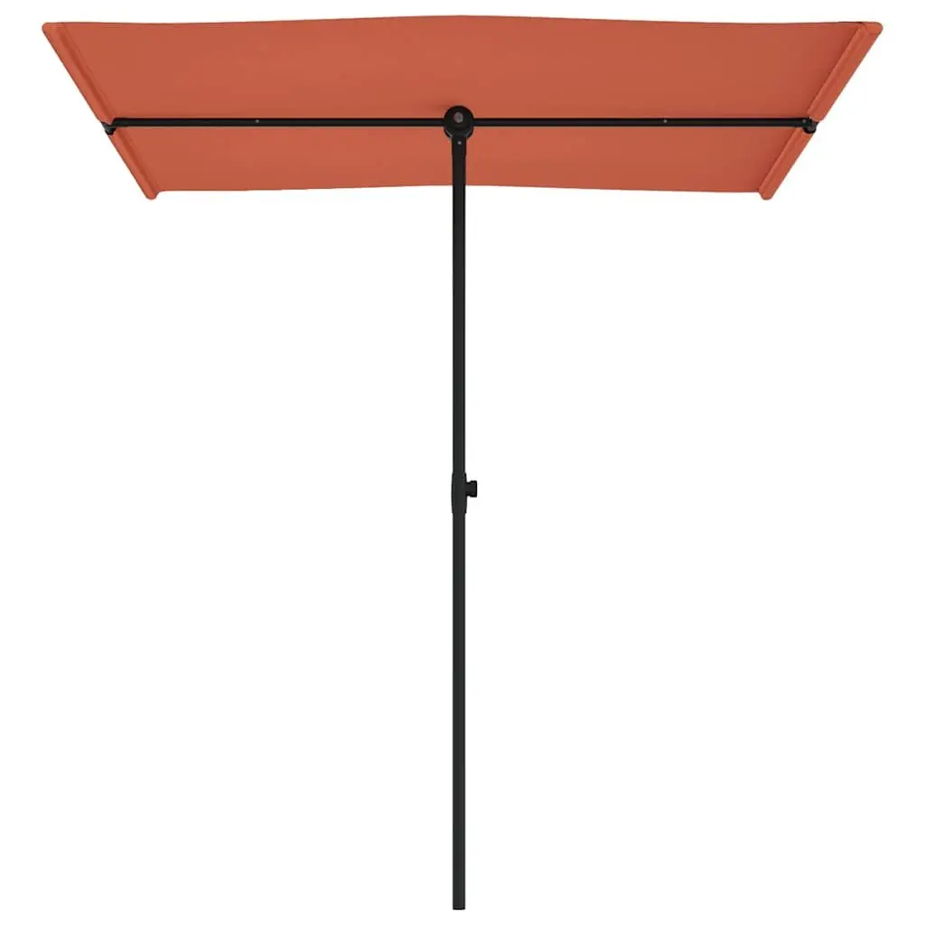Garden Parasol Rotating Canopy UV Protection 180x110cm Brown Outdoor Sunshade