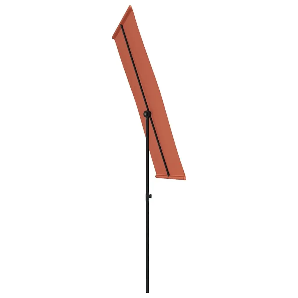 Garden Parasol Rotating Canopy UV Protection 180x110cm Brown Outdoor Sunshade