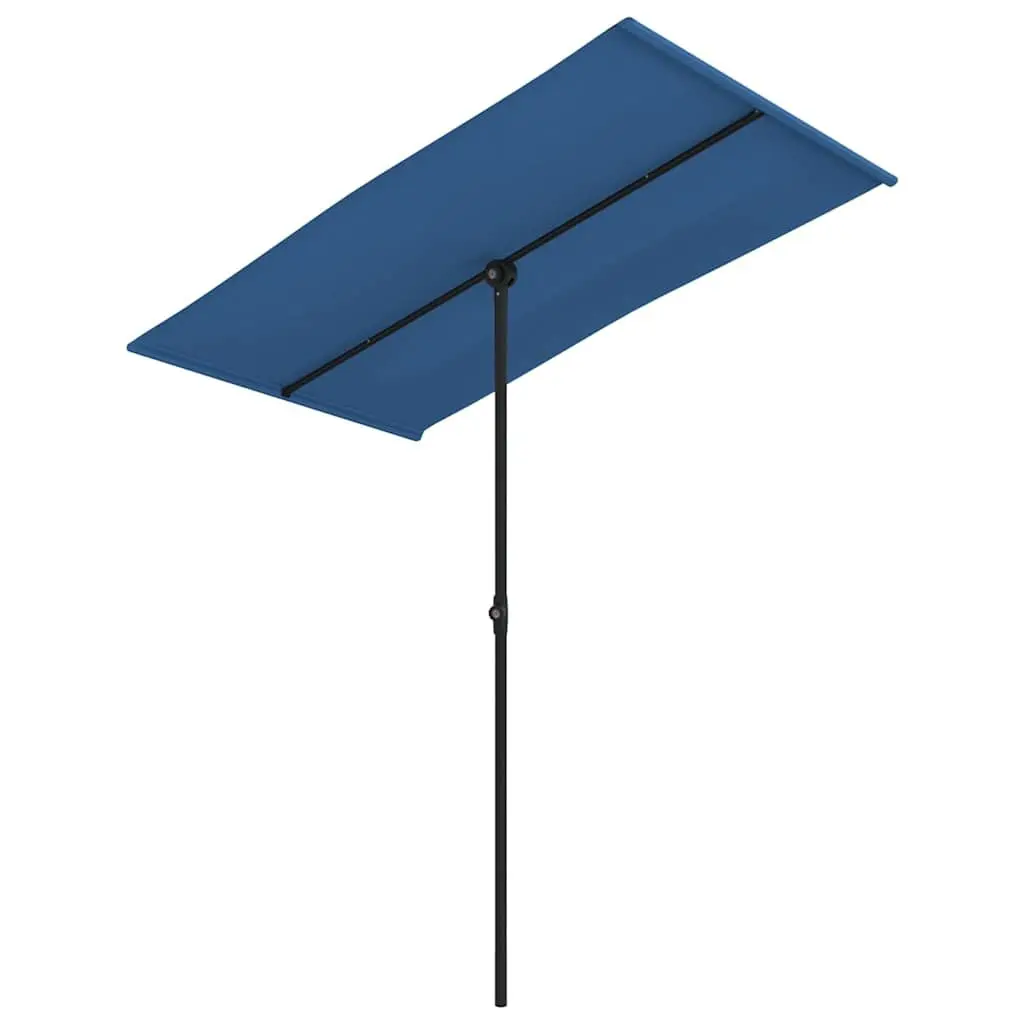 Garden Parasol Sun Shade Outdoor Umbrella 180x110 cm Rotating Canopy Azure Blue
