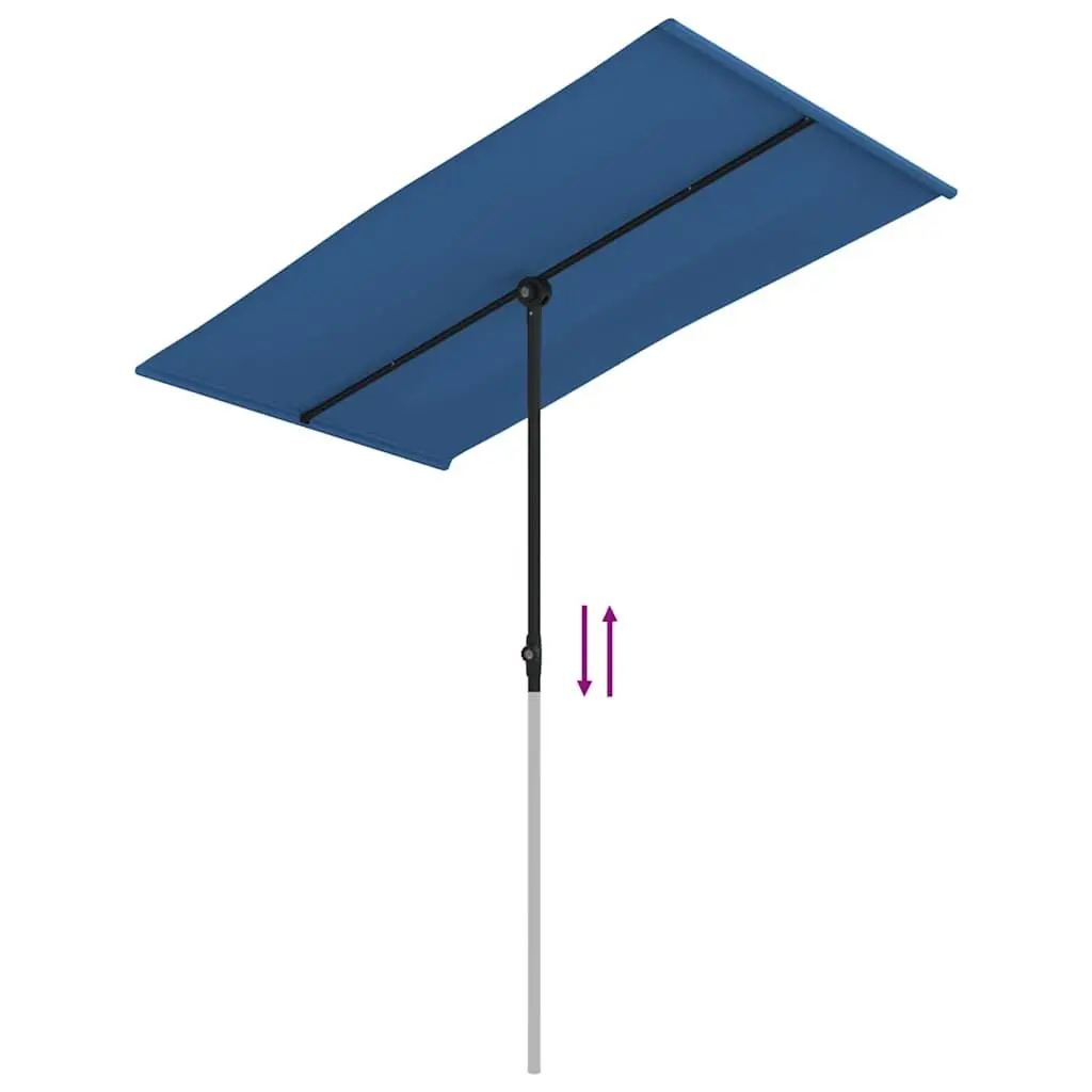 Garden Parasol Sun Shade Outdoor Umbrella 180x110 cm Rotating Canopy Azure Blue