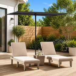 Garden Parasol Outdoor Umbrella 2x1.5m Anthracite Patio Sun Shade Canopy