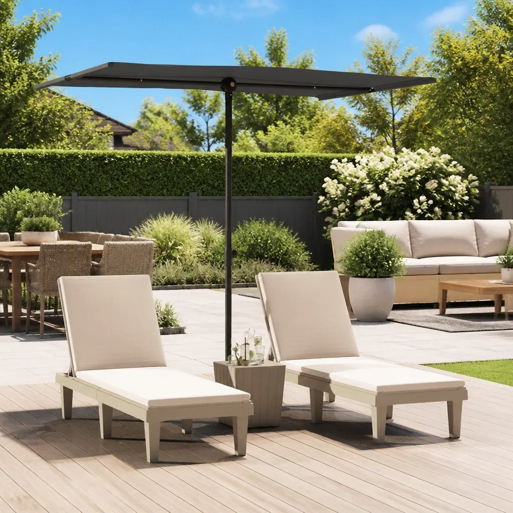 Garden Parasol UV Protective Rotatable 2x1.5m Canopy