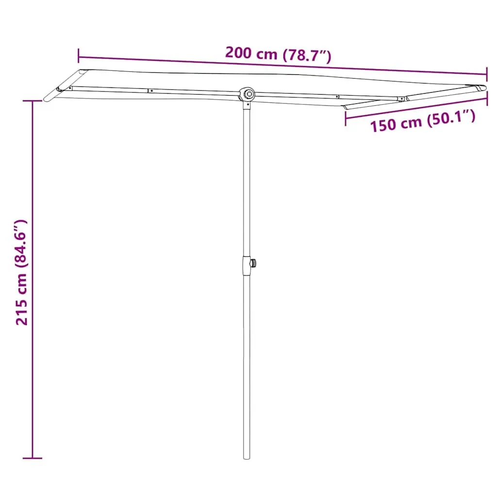 Garden Parasol UV Protective Rotatable 2x1.5m Canopy