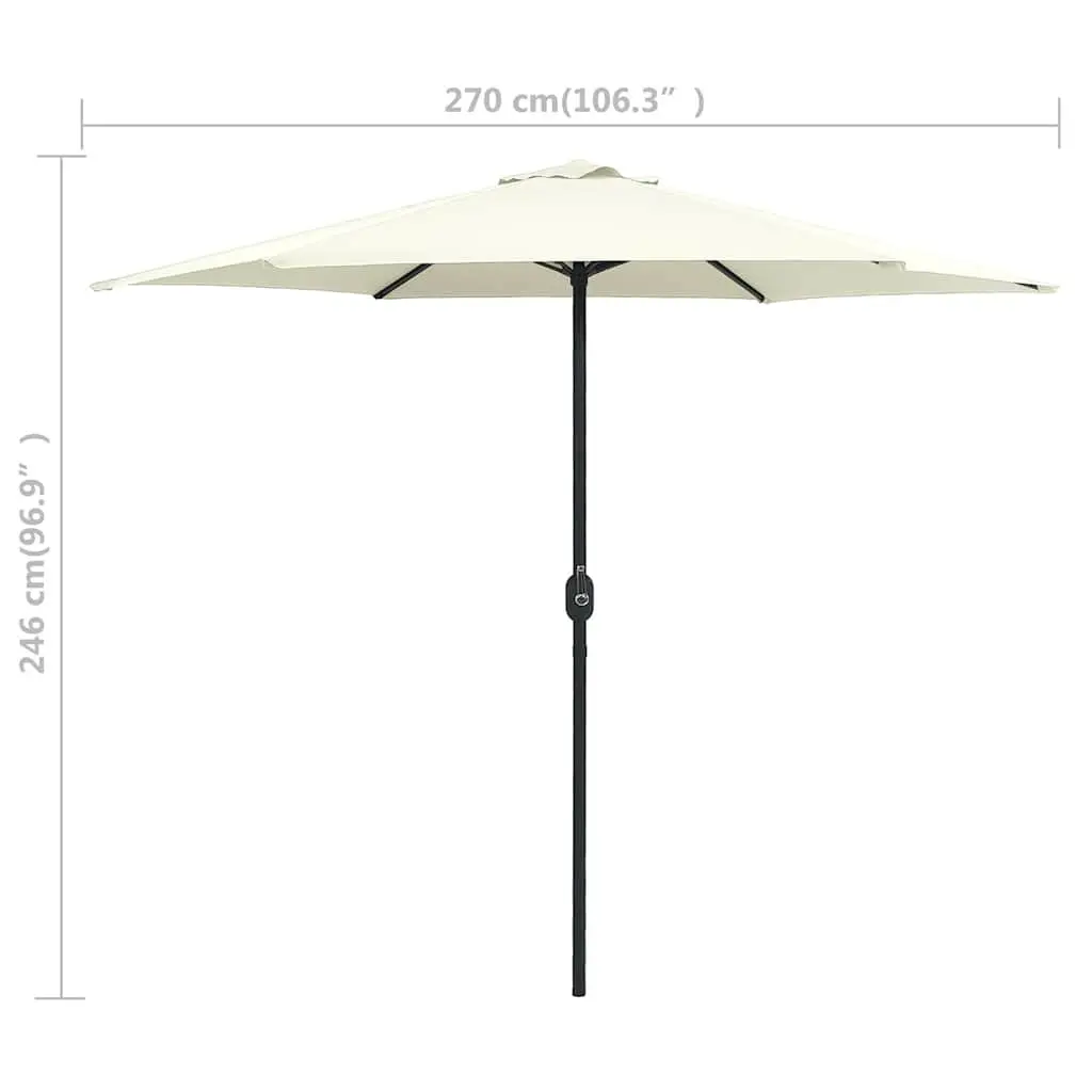 Garden Umbrella Outdoor Crank Mechanism UV Protective 270x246cm White
