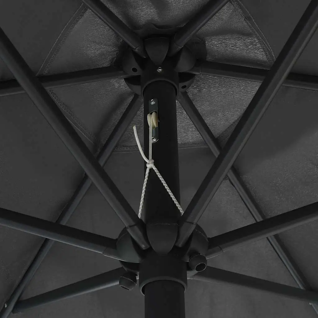 270 cm Garden Parasol with Integrated Solar LED Lights