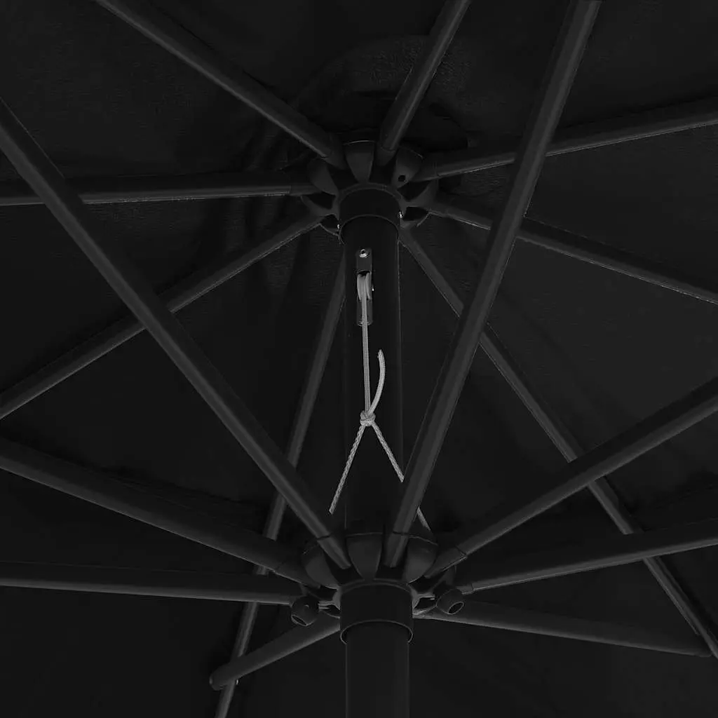 Garden Parasol Crank Opening 390cm Black