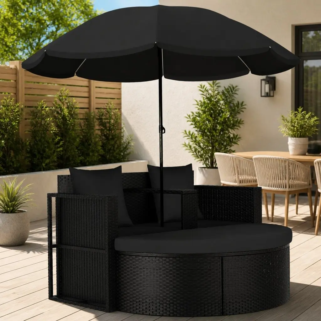 Rattan Lounge Bed for Outdoors