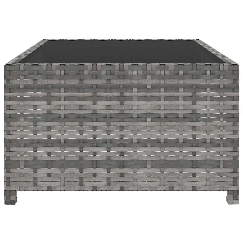 Reclining Garden Chairs 2pcs Grey Poly Rattan Outdoor Lounge Set with Table