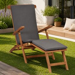 Your New Favourite Grey Deck Chair with Comfortable Cushion