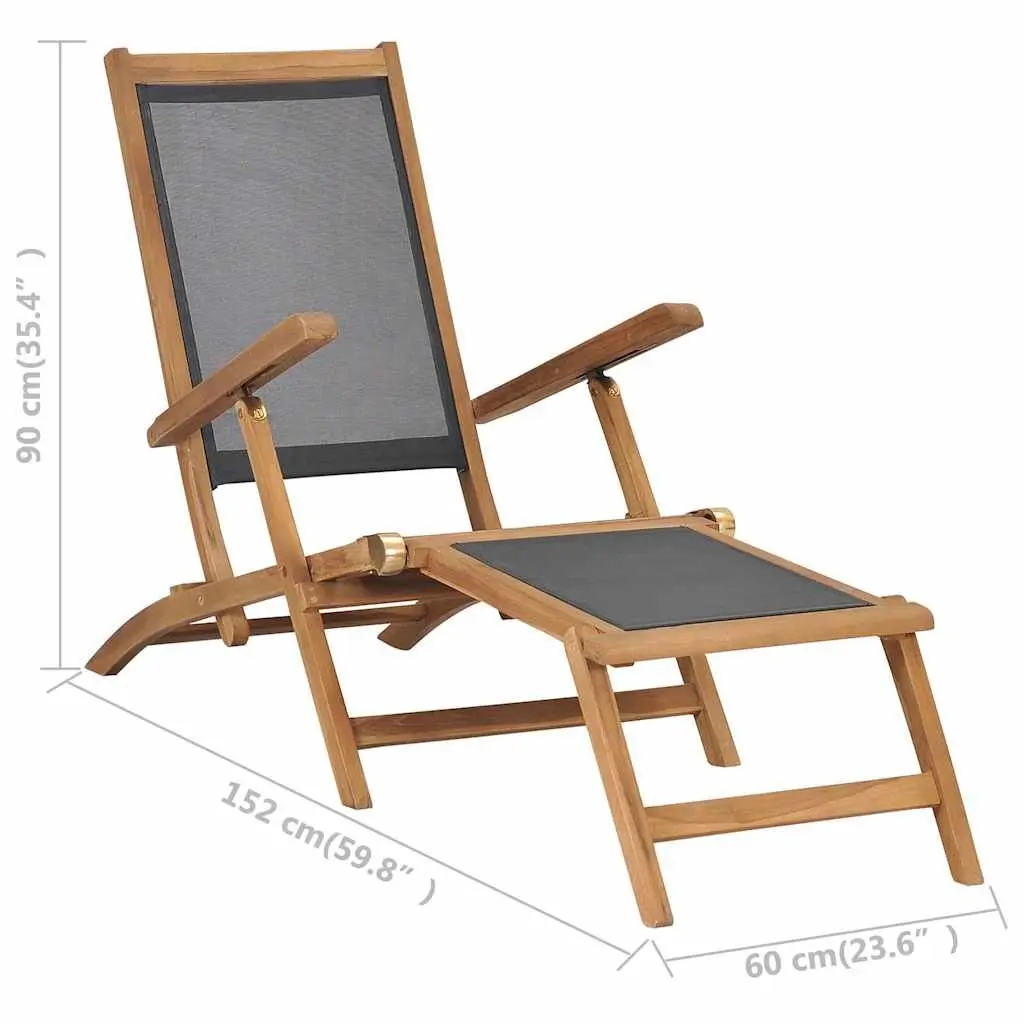 Deck Chair with Footrest for Outdoor Fun