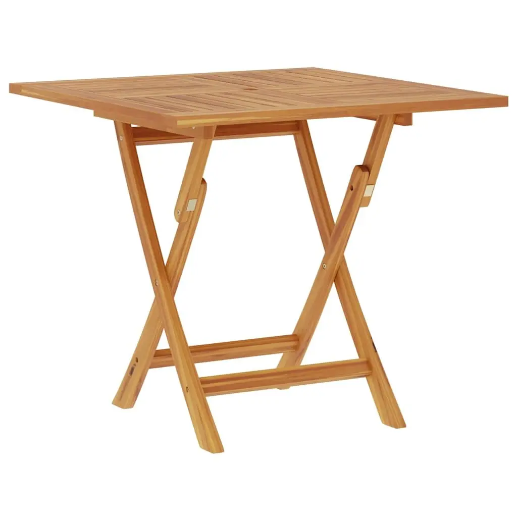 Folding Outdoor Dining Table 85x85x76 cm Brown Solid Teak Wood Garden Furniture