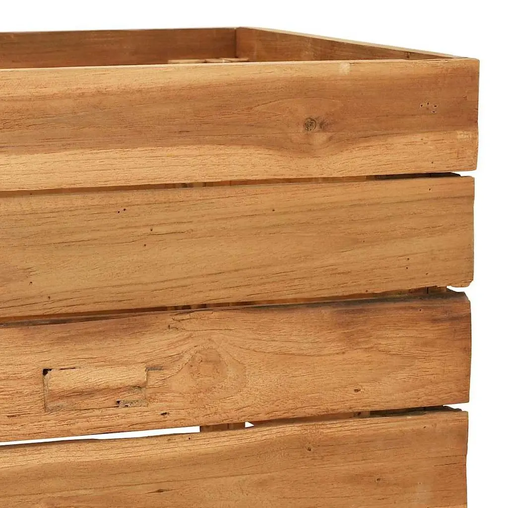 Raised Garden Bed Planter Recycled Teak Wood 150x40x38cm Steel Legs Outdoor