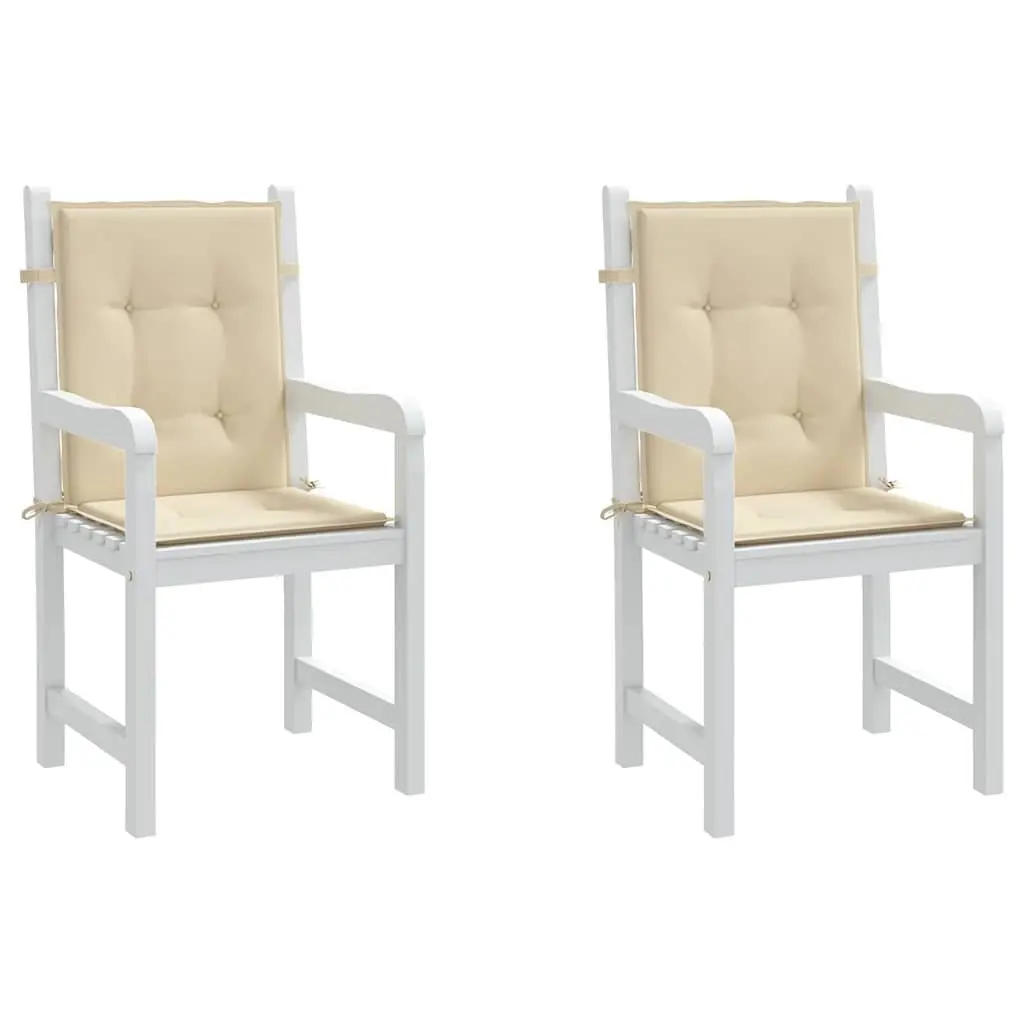 Lowback Chair Cushions Oxford Fabric Beige 100x50x3cm 2 Pack Outdoor Patio Seat Pads