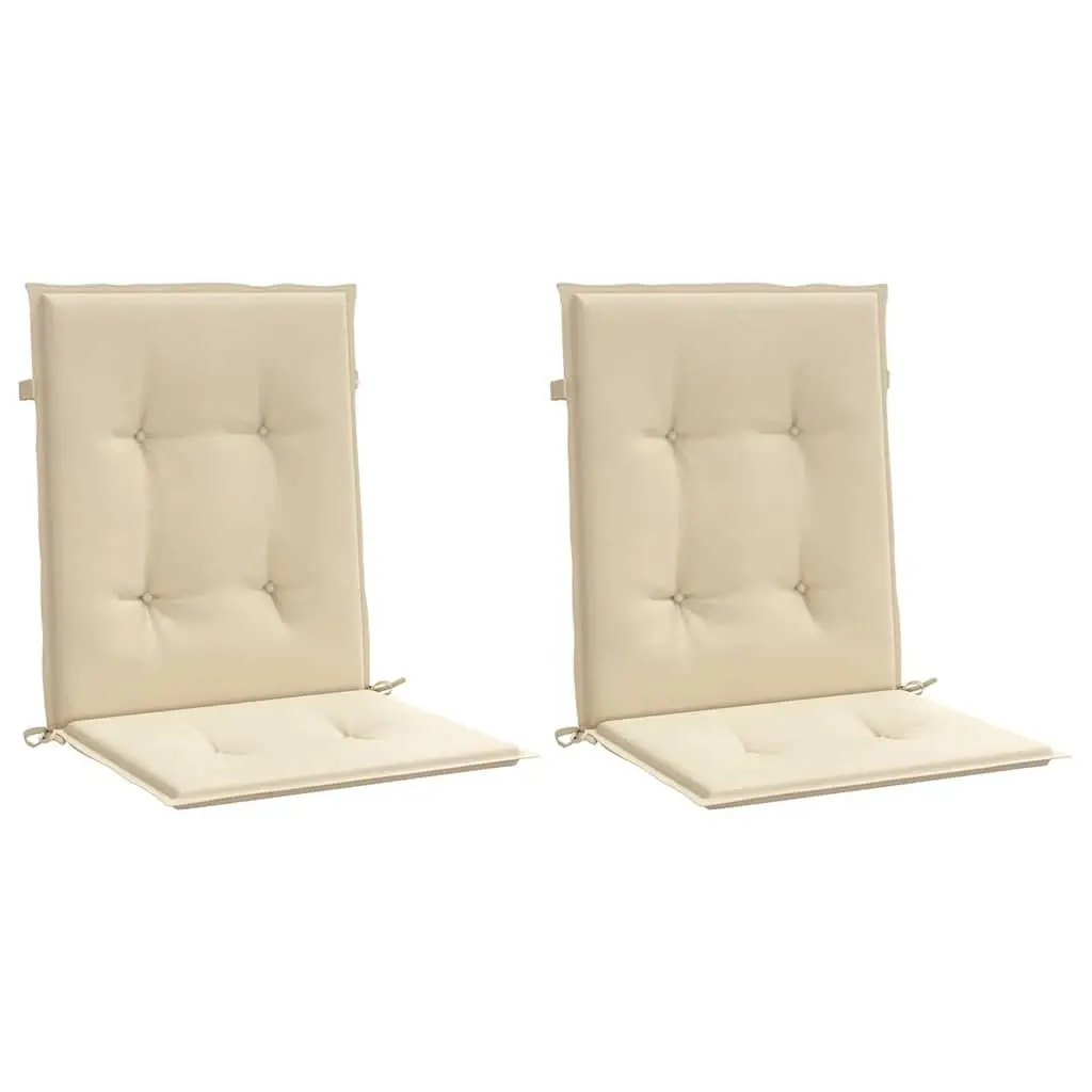 Lowback Chair Cushions Oxford Fabric Beige 100x50x3cm 2 Pack Outdoor Patio Seat Pads