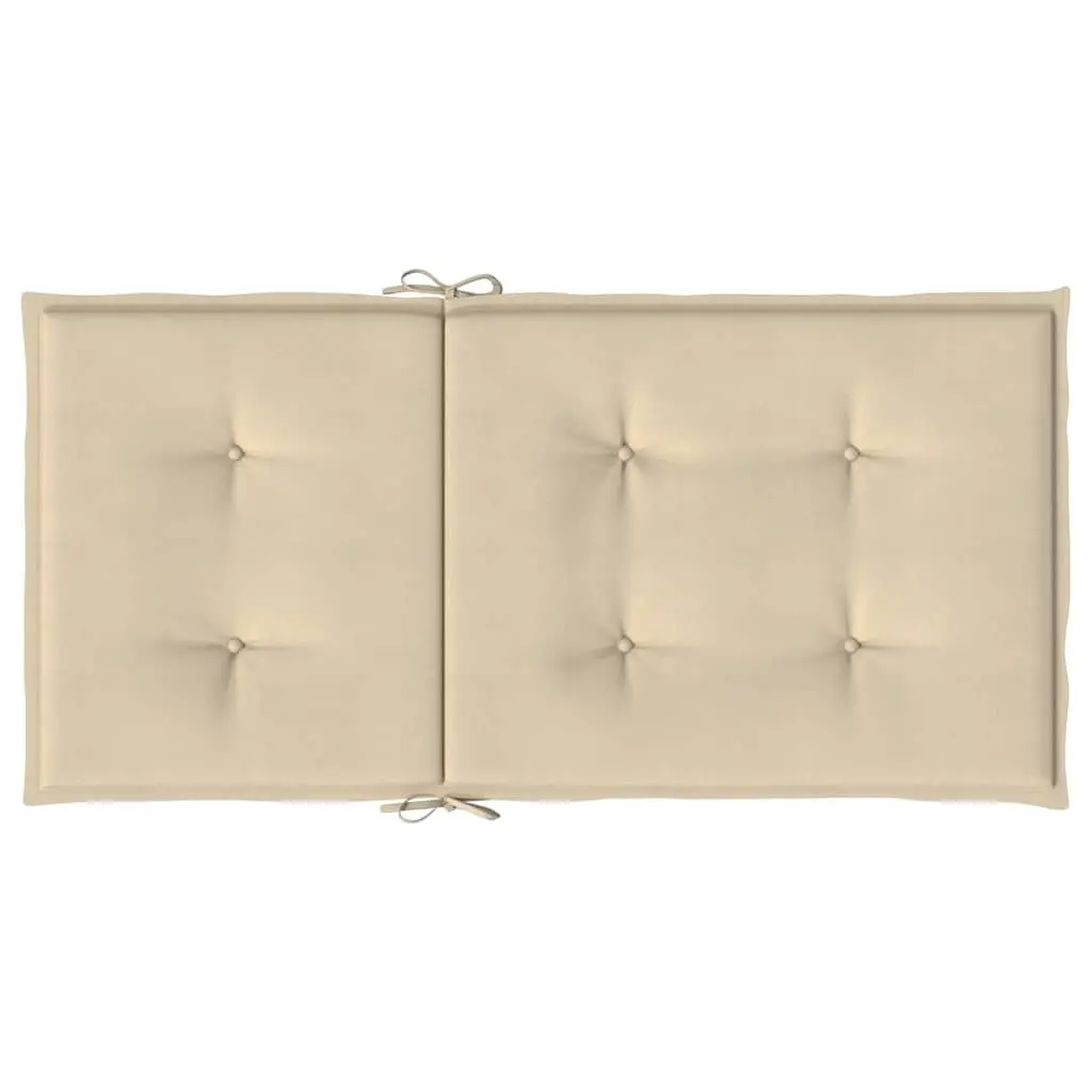Lowback Chair Cushions Oxford Fabric Beige 100x50x3cm 2 Pack Outdoor Patio Seat Pads