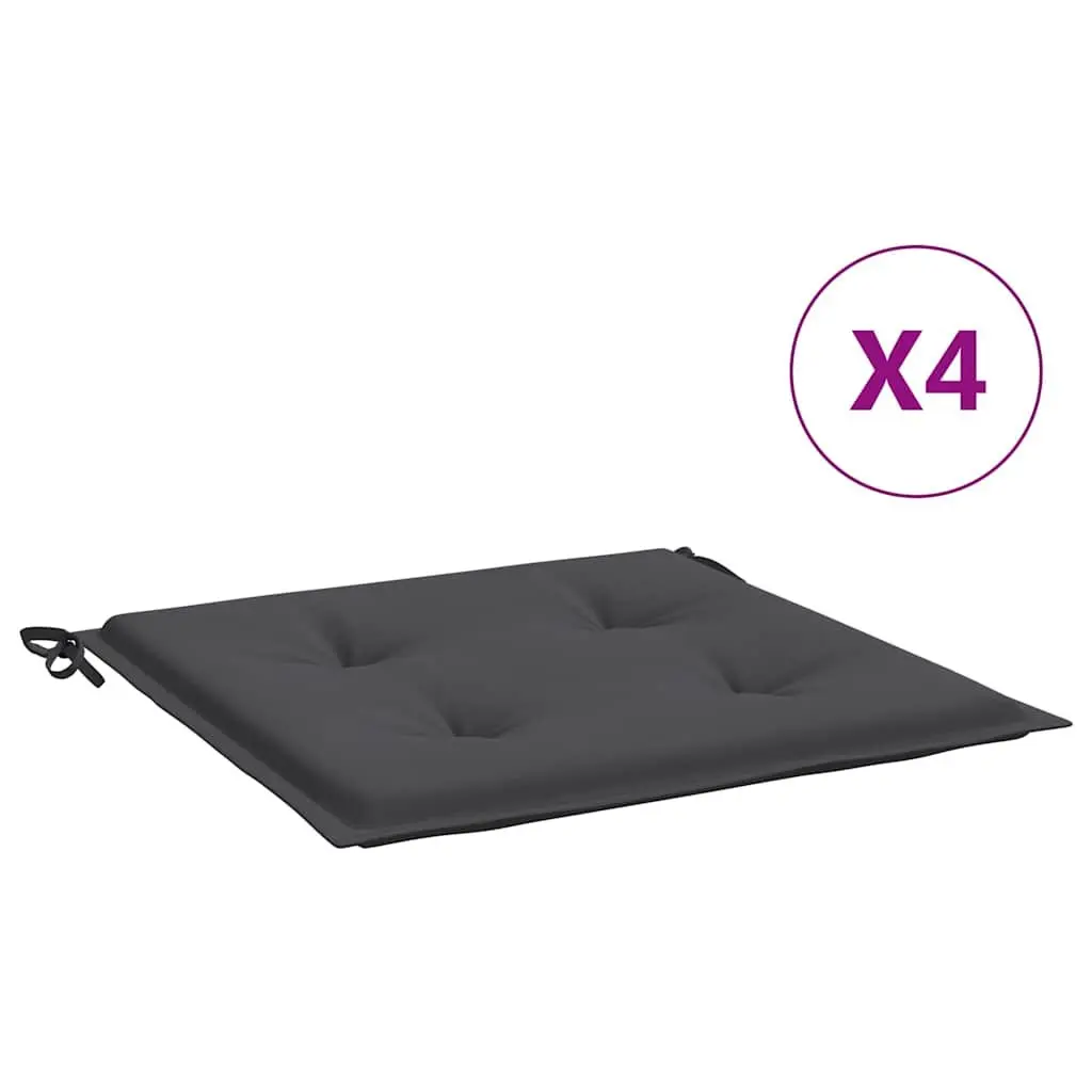 Garden Chair Cushions 4 Pack Outdoor Patio Seat Pad Anthracite Square Cushion
