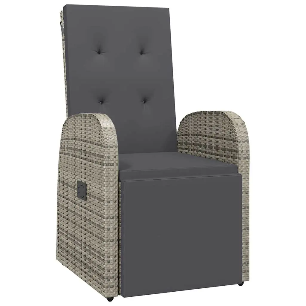 Reclining Garden Chair Adjustable Backrest and Footrest Grey