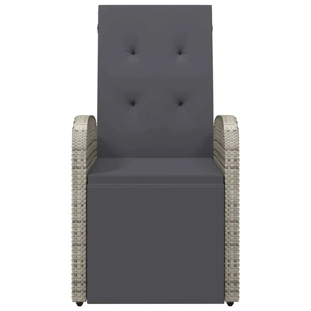 Reclining Garden Chair Adjustable Backrest and Footrest Grey