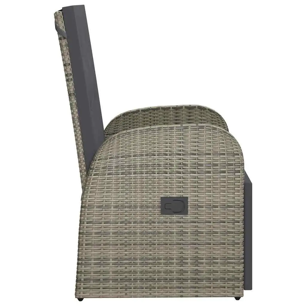 Reclining Garden Chair Adjustable Backrest and Footrest Grey