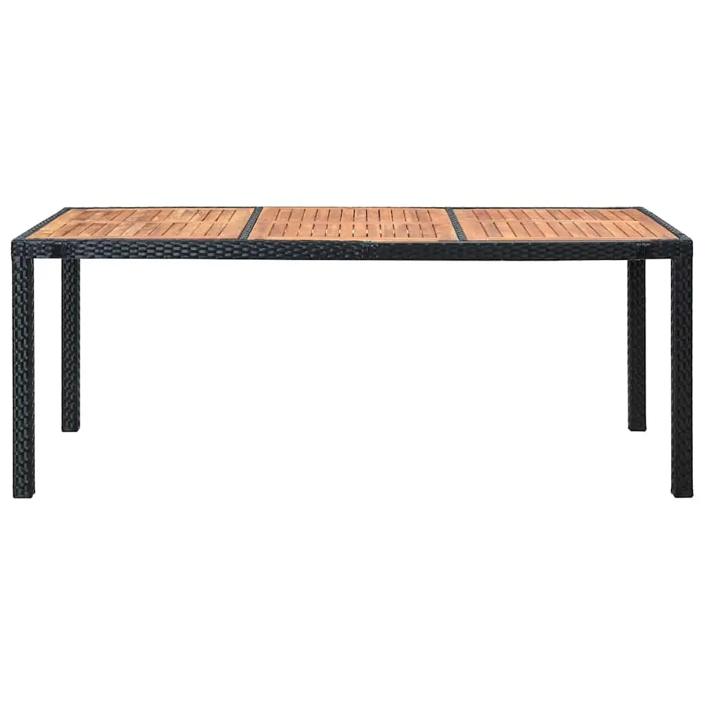 Outdoor Dining Set 9 Piece PE Rattan Garden Table and Chairs with Cushions Black