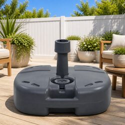 Portable Umbrella Base Grey Sand Water Filled Outdoor Parasol Stand Patio Garden
