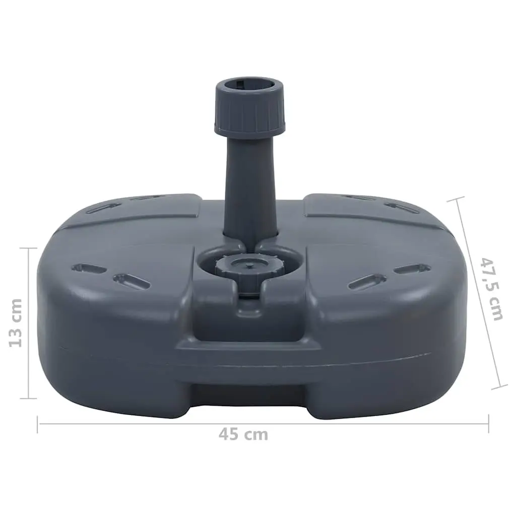 Portable Umbrella Base Grey Sand Water Filled 15L Outdoor Parasol Stand