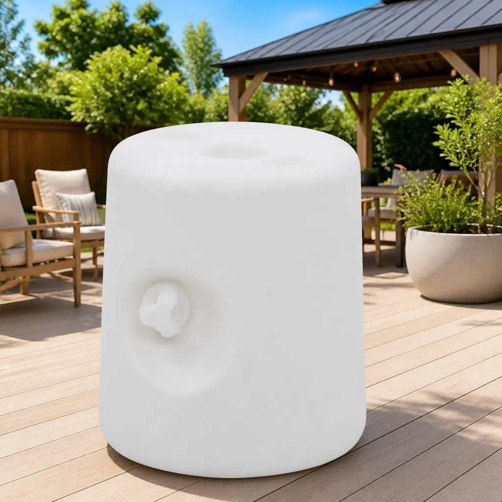 Gazebo Weights 4 Piece Set Fillable Stabiliser Base White