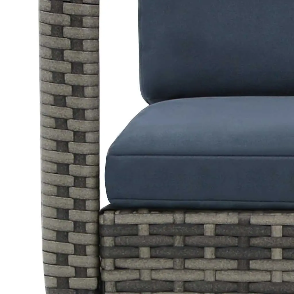 Patio Rocking Chair Weather Resistant PE Rattan Anthracite with Thick Removable Cushions
