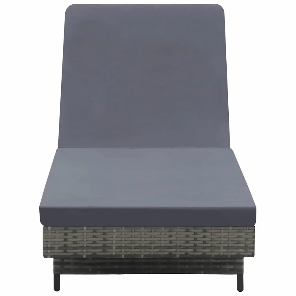 Sun Lounger Adjustable Backrest with Wheels Anthracite