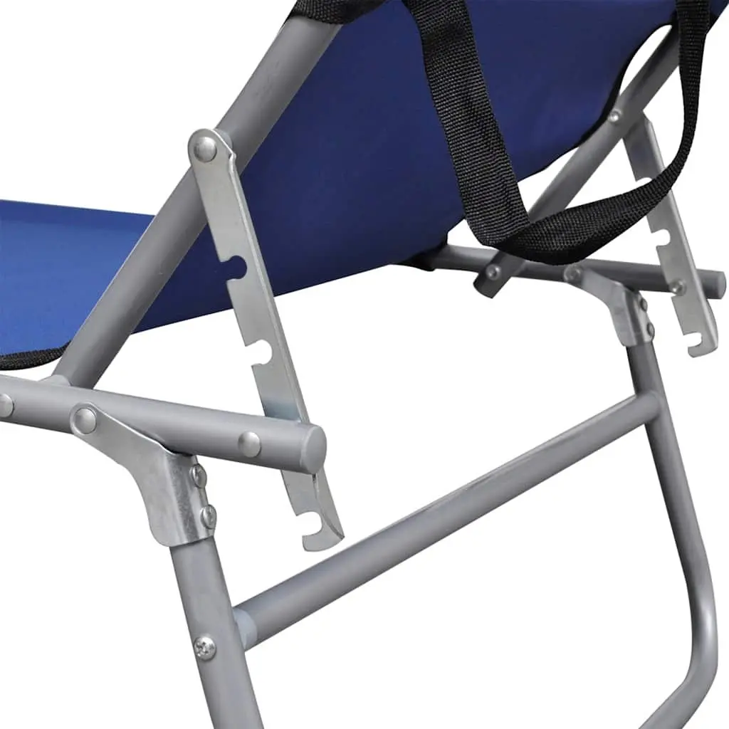 Blue Folding Lounger and Canopy