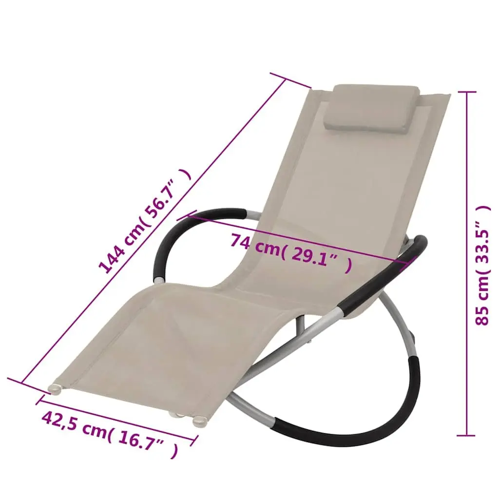 Sun Lounger Outdoor Folding Chaise Lounge Geometrical Steel Garden Chair